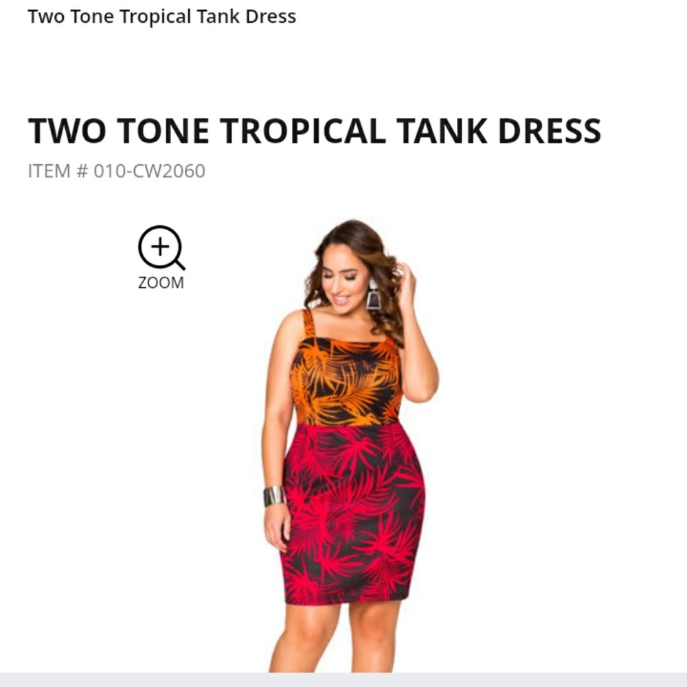 Two-tone tropical tank dress
